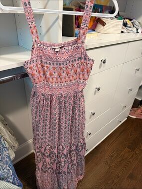 Knox Rose Dusty Pink Floral Boho Maxi Dress